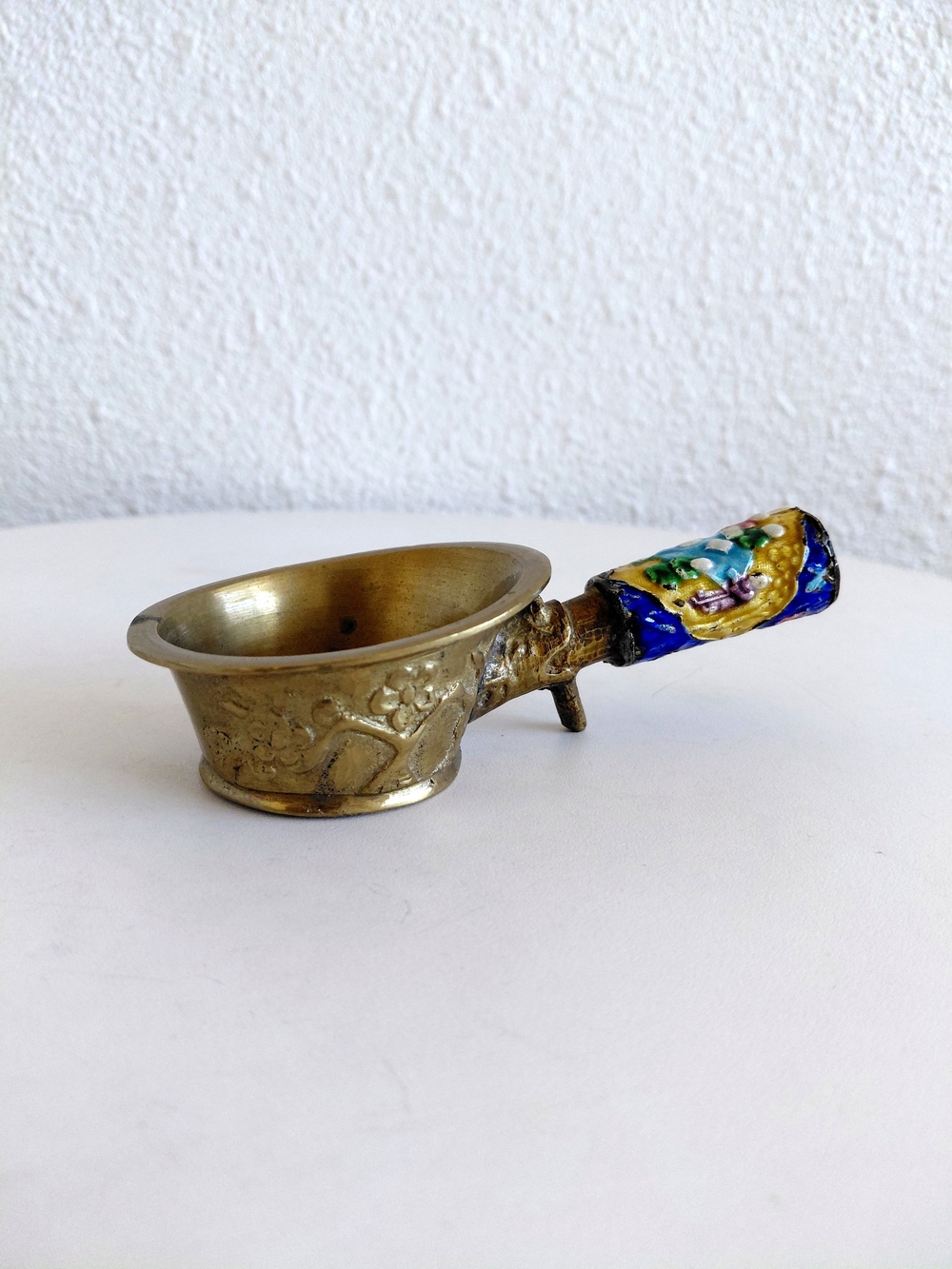 Brass Decorative Scoop with Enamel Handle